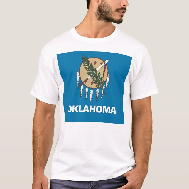 T Shirt mit der Fahne Oklahoma Staat USA (Vorderseite)