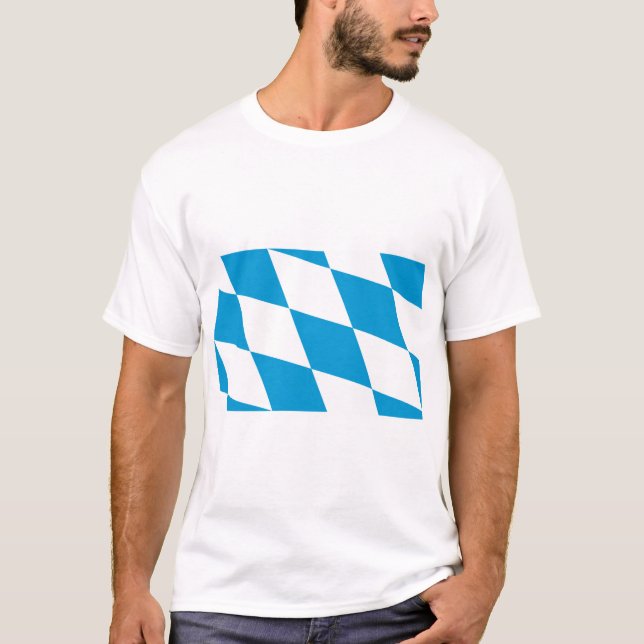 T Shirt mit der Flagge Bayerns, Deutschland (Vorderseite)