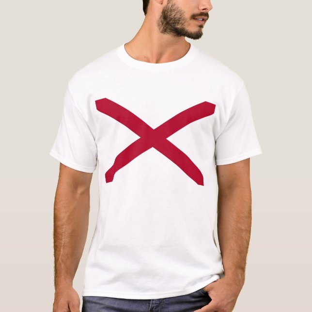 T Shirt mit der Flagge von Alabama Staat USA (Vorderseite)