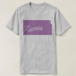 T-Shirt mit der Form des Bundesstaates Kansas