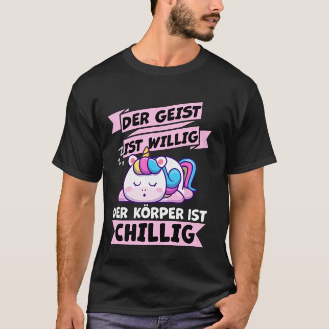 T - Shirt mit deutschem Text Der Geist ist Willig  (Vorderseite)