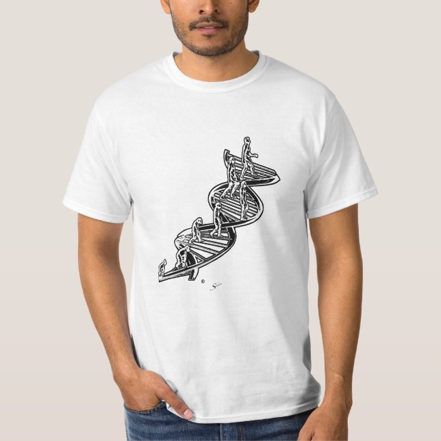 T - Shirt mit DNA-Evolution-Leiter (Vorderseite)