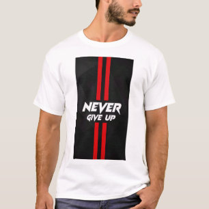 T-SHIRT MIT DRUCK DES TEXTES 'GIB NIE AUF'
