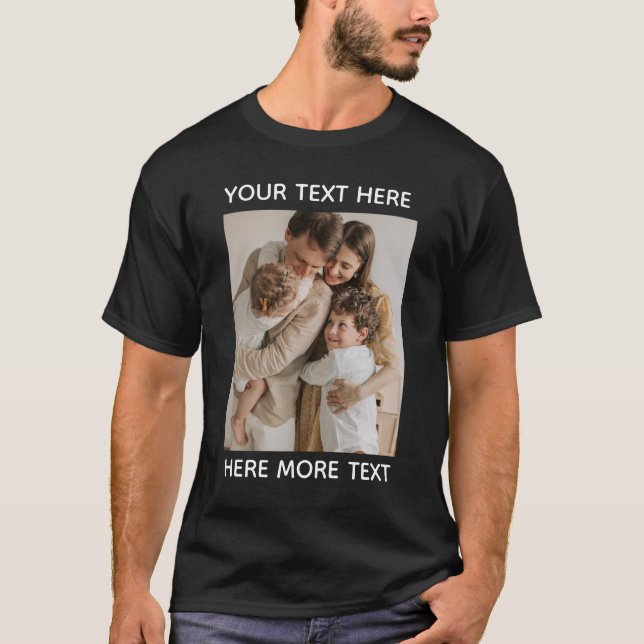 T-Shirt mit eigenem Foto & Text – Personalisiertes (Vorderseite)