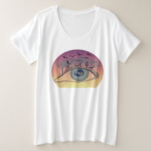 T-Shirt mit Eye on the World Nature & Earth Art-Mo