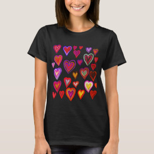 T - Shirt mit farbenfroher Herzlichkeit