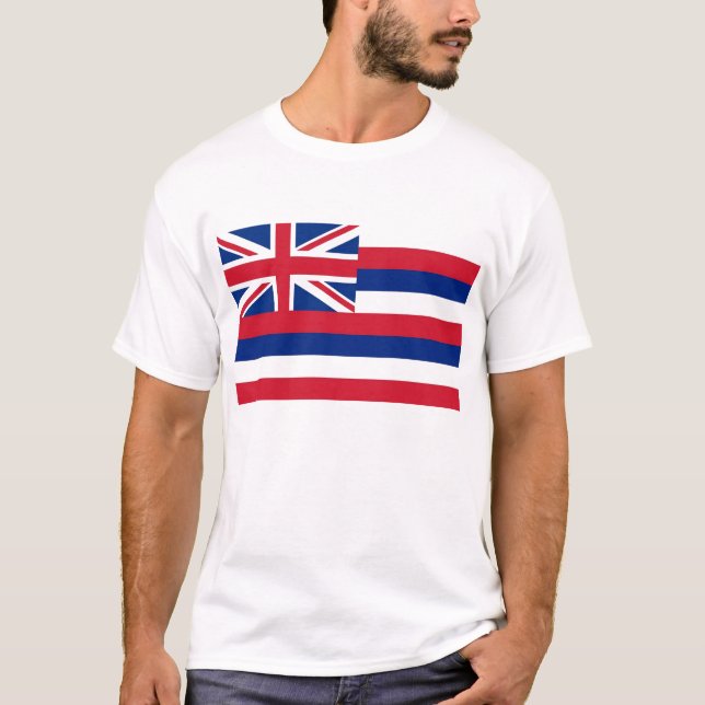 T Shirt mit Flag Hawaii Staat USA (Vorderseite)
