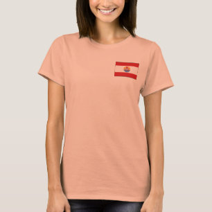 T-Shirt mit Flagge und Karte von Französisch-Polyn