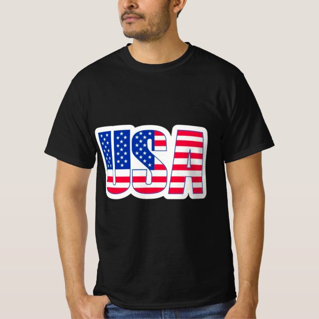 T - Shirt mit Flaggengedanken der Black USA (Vorderseite)