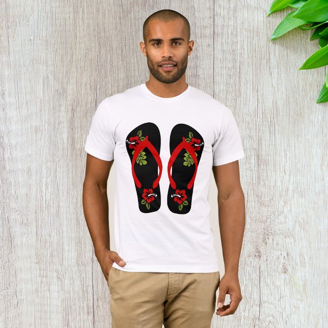 T - Shirt mit floralen Flip Flops (Von Creator hochgeladen)