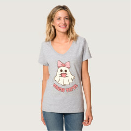T-Shirt mit Geist, der Kaffee trinkt