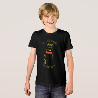 T-Shirt mit gekrönter, herrischer schwarzer Katze Tri-Blend Shirt