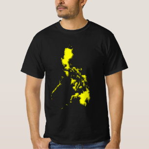 T - Shirt mit gelber philippinischer Karte auf Sch
