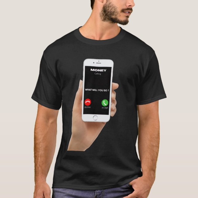 T-Shirt mit Geldanruf  (Vorderseite)