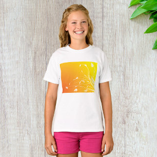 T-Shirt mit goldenem Blumenmuster