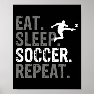 T-Shirt mit Grafik: Essen Schlafen Fußball Wiederh Poster