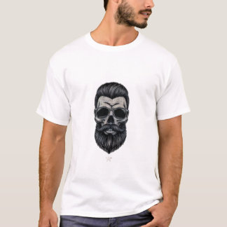 T-Shirt mit Grafikdruck eines Totenkopfbarts für M
