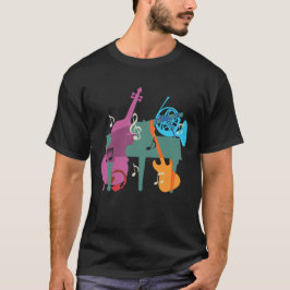T - Shirt mit Grand Piano & Musikinstrumenten