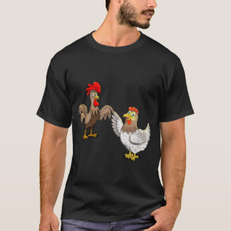T - Shirt mit Henne und Hahn