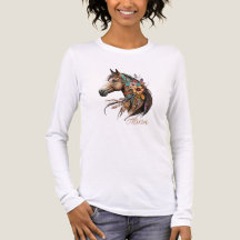 T-Shirt mit hübschem Braunpferd und Namen