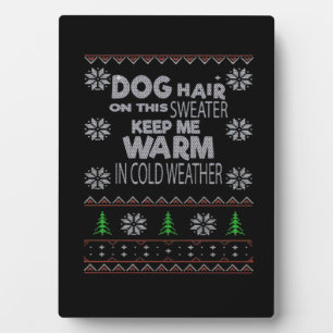T-Shirt mit Hundehaaren-Weihnachts-Pullover-Motiv Fotoplatte
