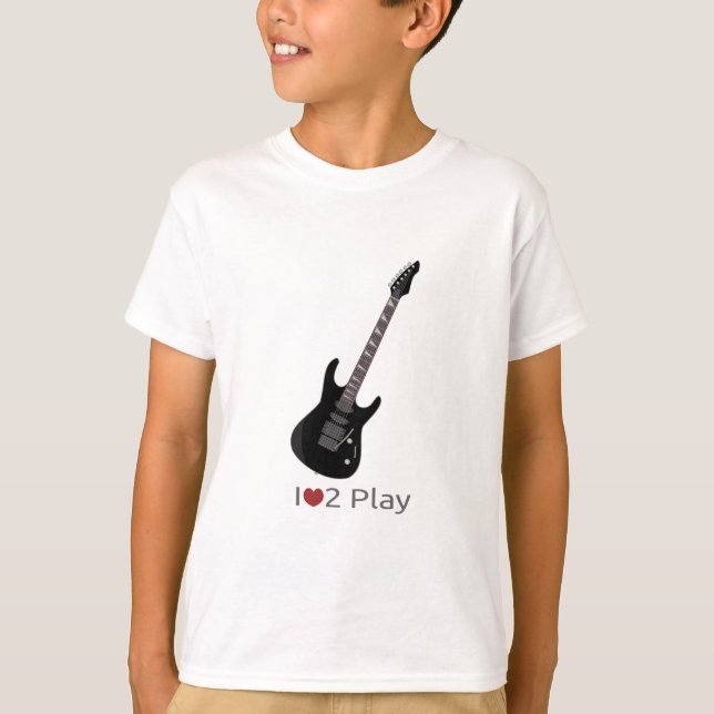 T - Shirt mit Illustration einer elektrischen Gita (Vorderseite)
