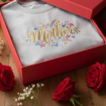 T-Shirt mit individuellem Mutter-Blumendesign