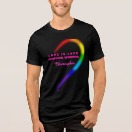 T-Shirt mit individuellem Namen für Paare - rechte Tri-Blend Shirt