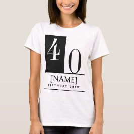 T-Shirt mit individuellem Namen und Alter, schwarz