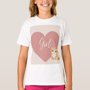 T-Shirt mit Katze- und Herz-Design