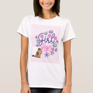 T-Shirt mit Katzen- und Blumendesign