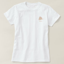T-Shirt mit kleinem minimalem orangefarbenem Schme