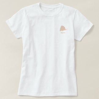 T-Shirt mit kleinem minimalem orangefarbenem Schme