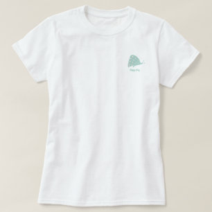 T-Shirt mit kleinem minimalen grünen Schmetterling