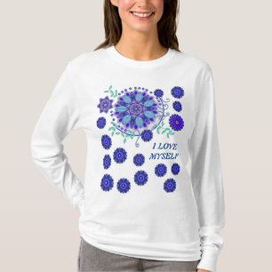 T - SHIRT MIT KREATIVER KUNST DER BLUME