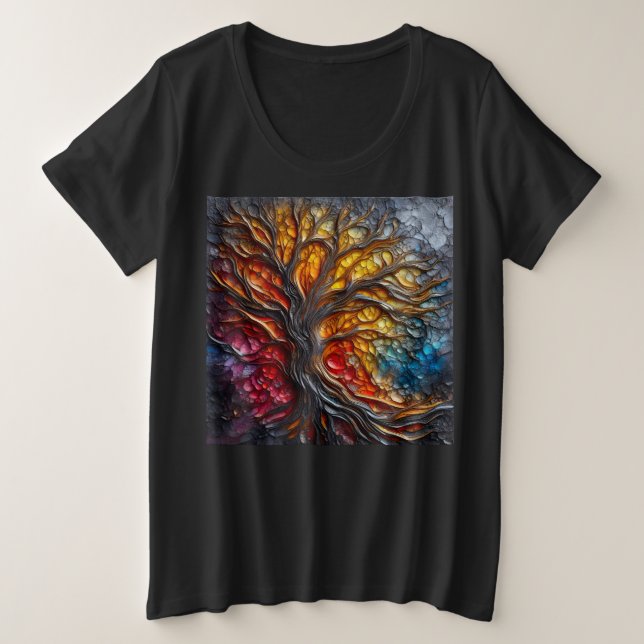 T - Shirt mit Kunstausdruck 10 (Design vorne)
