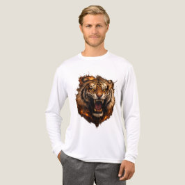 T-Shirt mit langem Arm und Grafik eines brüllenden Tri-Blend Shirt