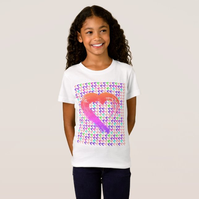 T - Shirt mit leuchtenden Herzen (Vorne ganz)