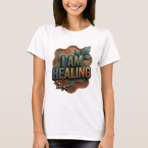 T-Shirt mit lustigem orangen Zitat I AM HEALING