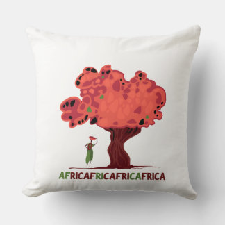 T-Shirt mit Mahagoni und Frauen aus Afrika Kissen