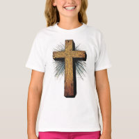 T-Shirt mit mutigem christlichen Kreuz für Mädchen