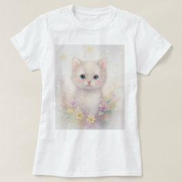 T - Shirt mit niedlichem Kätzchen in Pastellfarben