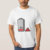 T-Shirt mit niedrigem Akku