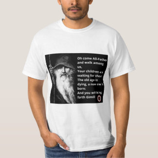 T - Shirt mit Odin Bild u. Text, kahleres