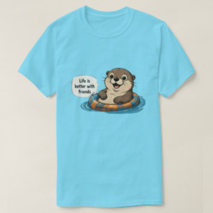 T-Shirt mit Otter: Das Leben ist besser mit Freund