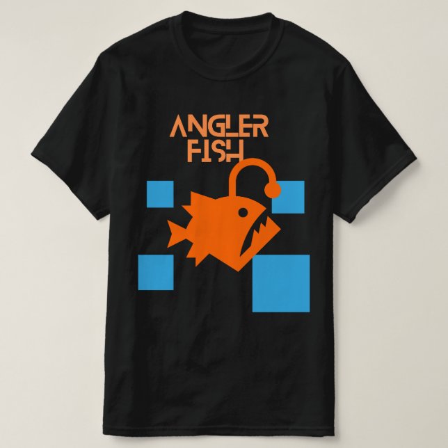 T-Shirt mit quadratischem Anglerfisch-Design (Design vorne)