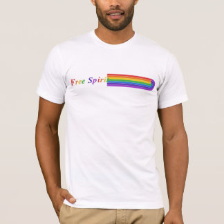 T-Shirt mit Regenbogen-Retro-Streifen-Grafik 'Free