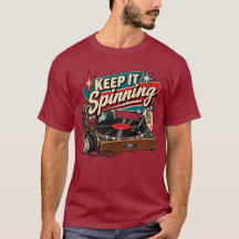 T-Shirt mit Retro-Vinyl-Plattenspieler 'Keep It Sp
