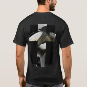 T-Shirt mit Rückendruck Trend Abstrakt Schwarz Wei