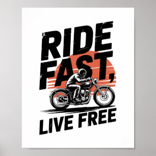 T - Shirt mit schnellem Live-Fahrrad Poster